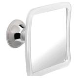 MIRRORVANA Fogless Shower Mirror for Shaving with Upgraded Suction-Cup, 1X Magnifying, 6.3 x 6.3 Inch (Translucent Frame, Grey Suction)