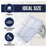 MIRRORVANA Fogless Shower Mirror for Shaving with Upgraded Suction-Cup, 1X Magnifying, 6.3 x 6.3 Inch (Translucent Frame, Grey Suction)