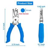 Single Hole Punch 1/4â Paper Hole Puncher for Crafts, One Hole Puncher with Blue Soft Grip Handle for Kids and Adults, Handheld Circle Punch for Paper Crafts in Home, Office, Classroom