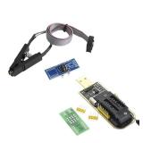Geekstory CH341A 24 25 Series EEPROM Flash BIOS USB Programmer Module +SOIC8 SOP8 Test Clip for EEPROM 93CXX/25CXX /24CXX