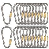 Skylety  Mini Titanium Locking Clips D-Ring Locking Snap Keychain Keyring Screw Lock Buckle for Outdoor Indoor Dog Tags Use, Lightweight and Sturdy