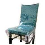 Swanna Plastic Dining Chair Covers with Backrests,Clear PVC Seat Chair Protector Waterproof Cover,Fit W/21 x D/18 Inch (2 Pack)
