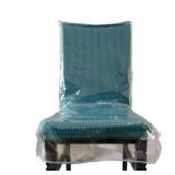 Swanna Plastic Dining Chair Covers with Backrests,Clear PVC Seat Chair Protector Waterproof Cover,Fit W/21 x D/18 Inch (2 Pack)