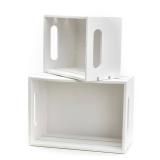 Hampton Art 2-Pack White Nested Wooden Crates, Rustic Style, 9 1/3\"x 6 1/2\"x 5 1/4\" & 7\"x 5 1/2\"x 4\", Decorative Storage & Display, Space-Saving, DIY Craft Project