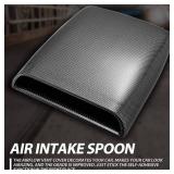 KaTur Universal Car Decorative Air Flow Intake Hood Scoop Vent Turbo Bonnet Cover Carbon Friber