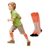 American Trends Athletic Socks for Baseball Softball Football - Kids Soccer Socks for Boys Girls - Compression Socks Knee High Socks Cycling Socks for Youth Adult Orange Medium