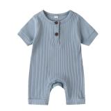 RELABTABY Newborn Baby Boy Girl 2 Pack Romper Unisex Infants Summer Solid Button Onesie Jumpsuit Outfits Clothes