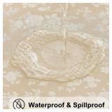 Smiry Round Table Cloth, Waterproof Heavy Duty Vinyl Tablecloths, Wipeable Washable Table Cover for Kitchen and Dining Room (Beige, 60\" Round)