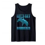 Funny Deep Sea Diving product - Faded Hammerhead Shark Tank Top