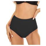 Annbon Slimming Artifact High Waisted Bikini Bottom Tummy Control Full Coverage Bikini Bottom Swimsuit Bottoms for Women Black