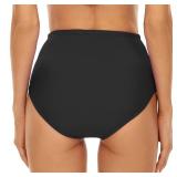 Annbon Slimming Artifact High Waisted Bikini Bottom Tummy Control Full Coverage Bikini Bottom Swimsuit Bottoms for Women Black