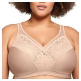 Glamorise Full Figure Plus Size MagicLift Minimizer Bra Wirefree #1003 CafÃ©