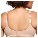 Glamorise Full Figure Plus Size MagicLift Minimizer Bra Wirefree #1003 CafÃ©