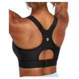 Heathyoga High Impact Sports Bras for Women High Support Adjustable Straps Racerback Sports Bra with Padding Workout Bras Black