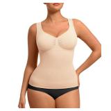 FeelinGirl Women Tank Tops Shapewear: Tummy Control Compression Tank V Neck Seamless Body Shaper Camisole Tops for Women Skin XXL