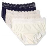 Olga womens Secret Hugs 3 Pack Panty Hipster Panties, Evening Blue/Butterscotch/Antique Ivory, Large US