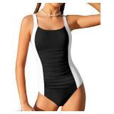 TyeSmo Teen Swimsuits for Girls 12-14 Teen Bathing Suits for Girls 12-14 One Piece Solid Color Girl Bathing Suits Size 12 14 Adjustable Straps Padded Swimwear