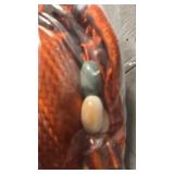 One Pieces Halter Bikini Swimsuit with Cover Up Shiny Flattering Push Up Bathing Suit with Wrap Skirt High Cut Tummy Control One Shoulder Cheeky Cutout Swimwear Sarong Skirts Orange Bronze (2PCS) L