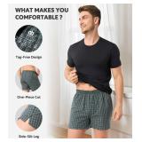 DAVID ARCHY Woven Cotton Boxers for Men Classic Men