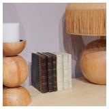Guichifun Faux Books Living Room Decor - Resin Cute Cream Farmhouse Decor Fake Modern Fashion Decorative Books Set for Office Mantle Shelves Coffee Table Decor 4.2 * 2.7 * 6.2 Inch