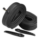 FANSPRO 2 Pack of 29 Inch Bike Tube 29x2.125 29x2.20 29x2.25 29x2.30 29x2.35 29x2.40 Heavy Duty Bicycle Tube with 2 Tire Levers, 32mm Schrader Valve Premium Quality Butyl Inner Tube