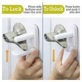 Door Lever Lock (2 Pack) â Prevents Toddlers from Opening Doors â Easy One-Hand Operation for Adults â Durable ABS with 3M Adhesive Backing â No Tools Needed for Install