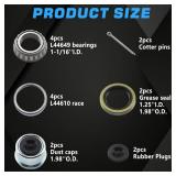 LUXTRKSTO 2Sets L44649 L44610 Trailer Hub Bearings Kit for 1-1/16