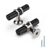 Rergy Cabinet Handles Drawer Pulls and Knobs, Black and Brushed Nickel Single Hole, Kitchen Hardware for Dresser Handle Zinc Alloy Furniture Pull