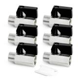 GASHER 6PCS 1/2 Inch Mini Brass Ball Valve Shut Off Switch, 1/2 Inch Male x Female NPT Thread Pipe Fitting
