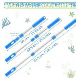 Unipool Pool Pole -Premium 31 in Telescopic Swimming Pool Pole,Aluminum Swimming Pool Cleaning Poles,Adjustable 3 Piece Telescopic Pole,for Skimmer Nets, Vacuum Heads and Brushesï¼Blueï¼
