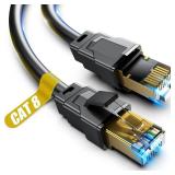 Vabogu Cat 8 Ethernet Cable, 10ft Heavy Duty High Speed Internet Network Cable, Multiple Size Options, 26AWG, 2000MHz 40Gbps with Gold Plated RJ45 Connectors, Shielded for Indoor & Outdoor Use
