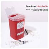 Alcedo Sharps Container for Home Use and Professional 1 Quart (3-Pack) | Biohazard Needle and Syringe Disposal | Small Portable Container for Travel