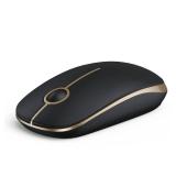 VssoPlor Wireless Mouse, 2.4G Slim Portable Computer Laptop Mouse with Nano Receiver Quiet Silent Optical Mice for Notebook, PC, Laptop, Computer-Black and Gold