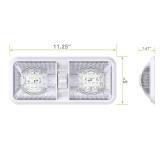 Leisure LED RV LED Ceiling Double Dome Light Fixture with ON/OFF Switch Interior Lighting for Car/RV/Trailer/Camper/Boat DC 12V Natural White 4000-4500K 48X2835SMD Natural White 4000-4500K, (1 Pack)