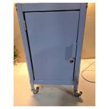 Light Blue Metal Rolling Storage Cabinet (SEE PICS)  Retail: $60
