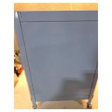 Light Blue Metal Rolling Storage Cabinet (SEE PICS)  Retail: $60