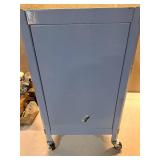 Light Blue Metal Rolling Storage Cabinet (SEE PICS)  Retail: $60