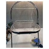 Modern Metal Acrylic Dorm Folding Chair Chrome - Room Essential - Retail: $50