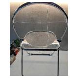 Modern Metal Acrylic Dorm Folding Chair Chrome - Room Essential - Retail: $50