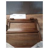 Woodspring Cane Base Ottoman Dark Walnut/Cream - Threshold designed with Studio McGee Assembly Required - Retail: $200