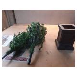 2 ft. Prelit Boxwood Porch Artificial Christmas Tree with Black Pot and Warm White Lights