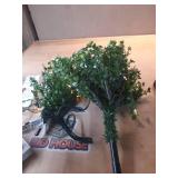 2 ft. Prelit Boxwood Porch Artificial Christmas Tree with Black Pot and Warm White Lights