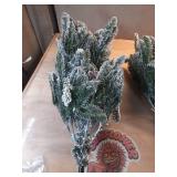 Nearly Natural 6  Flocked Livingston Fir with Pinecones Artificial Christmas Tree  Unlit - Retail: $130