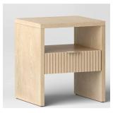 Groove Dowel Accent Table with Shelf Natural Wood - Threshold (SEE PICS) - Retail: $120