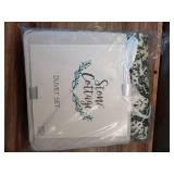 Stone Cottage Green Abingdon Duvet Cover Set (Full/Queen): Cotton Plain Weave, Zipper Closure, OEKO-TEX Certified - Retail: $71