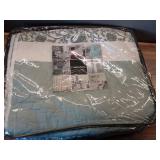 Madison Park 6pc Full/Queen Reversible Stella Percale with Throw Pillows Quilt Bedding Set Blue: Lightweight, Embroidered, OEKO-TEX Certified - Retail: $91