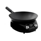 Nuwave Induction Hot Wok with 14" Carbon Steel Wok, Glass Lid & Stand - Retail: $249.99
