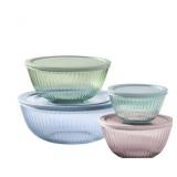 Pyrex 8-piece Tinted Glass Mixing Bowls, Multi