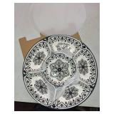 Lazy Susan Large 7 piece Serveware Set with Lid for Dining and Party - Condiment Salad Chips Nachos Pita or Taco Preperation Set - Cheese Platter