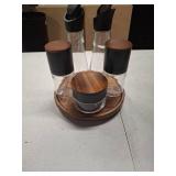 Trudeau Lazy Susan Seasoning Station  6 Piece Set